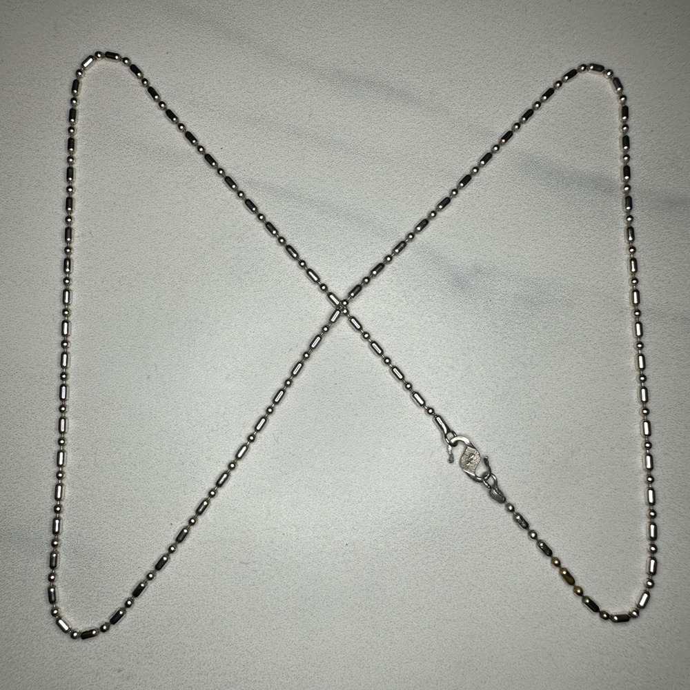 18" Sterling Silver 925‎ Bead Chain Necklace Lobster Clasp Elegant Everyday